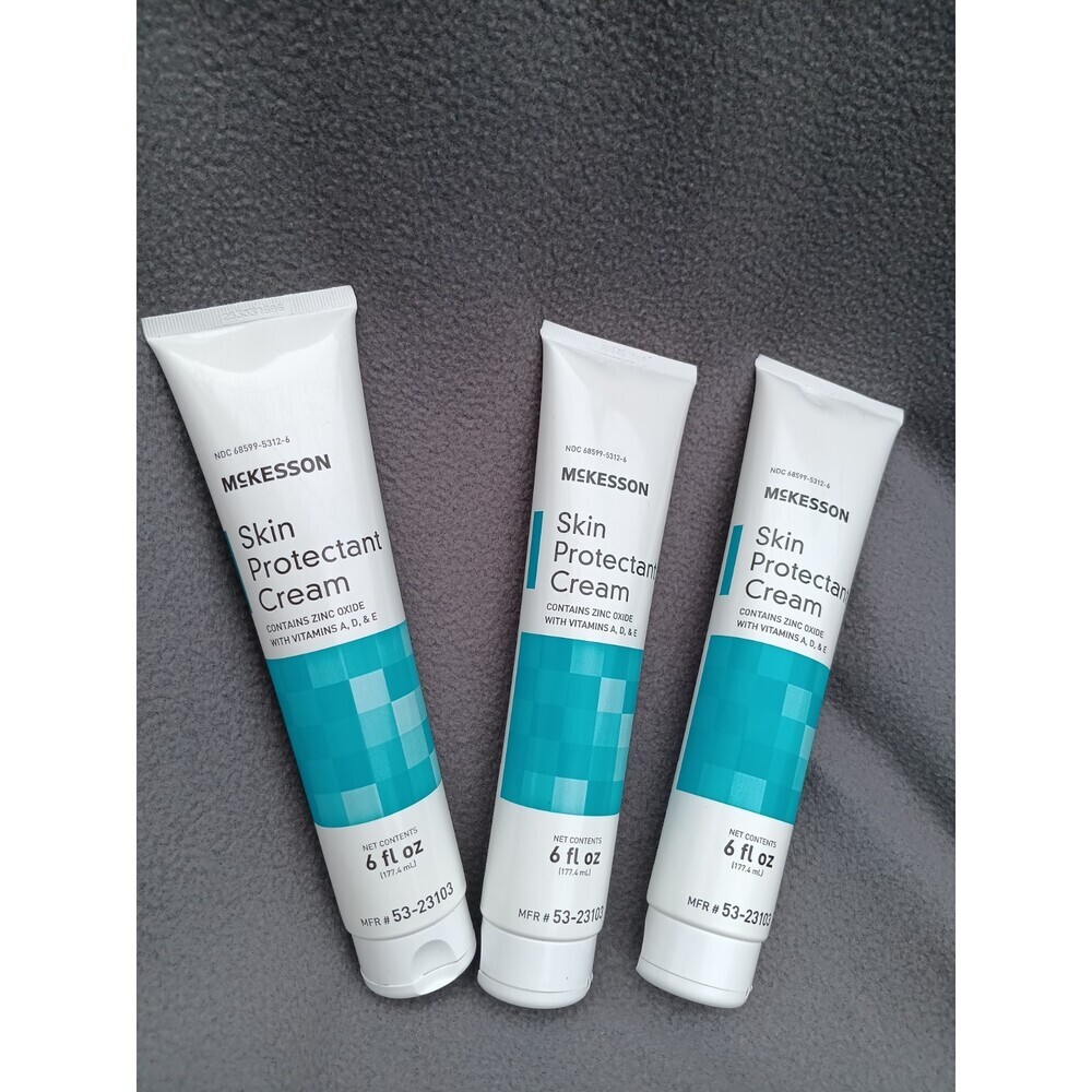 McKesson Skin Protectant Cream Zinc Oxide 6oz Lot of 3 Soothing Barrier Care